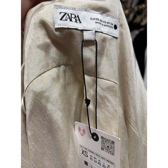 Nwt- Zara DRESS WITH PLEATED BACK ZW COLLECTION-XS - Picture 7 of 8